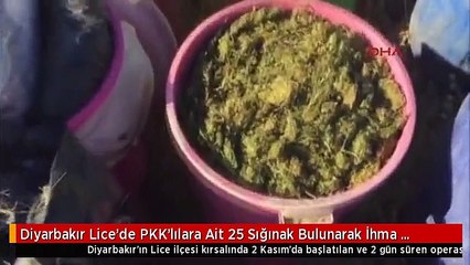 Diyarbakır Lice'de PKK'lılara Ait 25 Sığınak Bulunarak İhma Edildi
