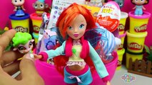 GIANT Bloom Stella Surprise Eggs Play Doh - Winx Club My Little Pony Inside Out Mystery Minis Toys