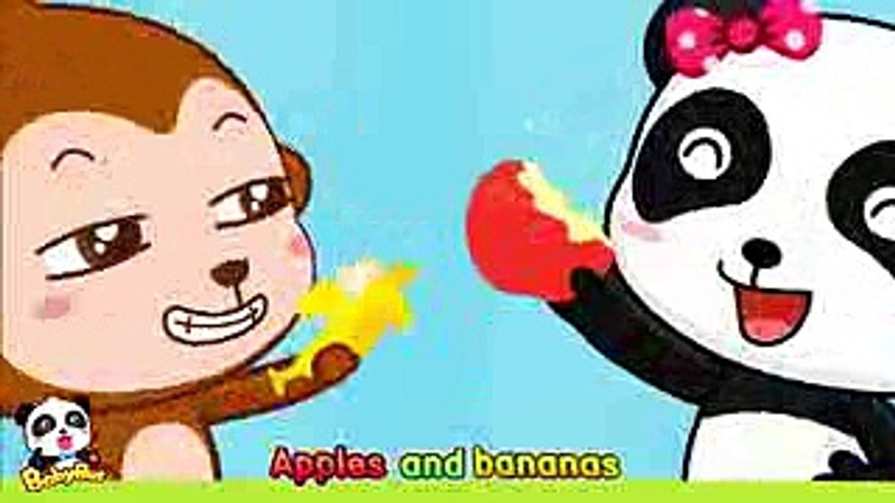 ♬Apples  and  bananas  リンゴとバナナ  くだもののうた  赤ちゃんが喜ぶ英語の歌  子供の歌  童謡   アニメ  動画  BabyBus