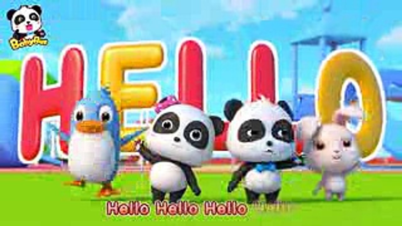 ♬Hello Song (3D)  ハローソング  あいさつのうた  赤ちゃんが喜ぶ英語の歌  子供の歌  童謡   アニメ  動画  BabyBus