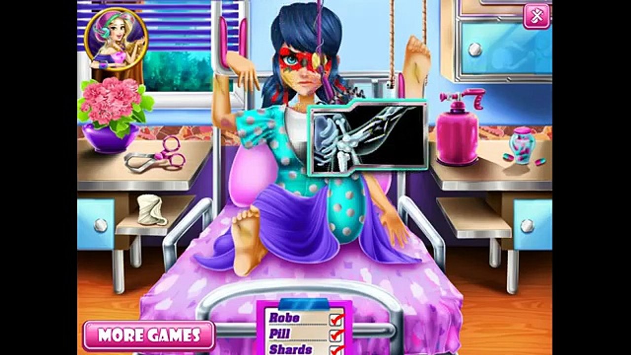 Disney Princess Elsa, Anna, Rapunzel, Super Barbie And Miraculous Ladybug Hospital Recovery Games