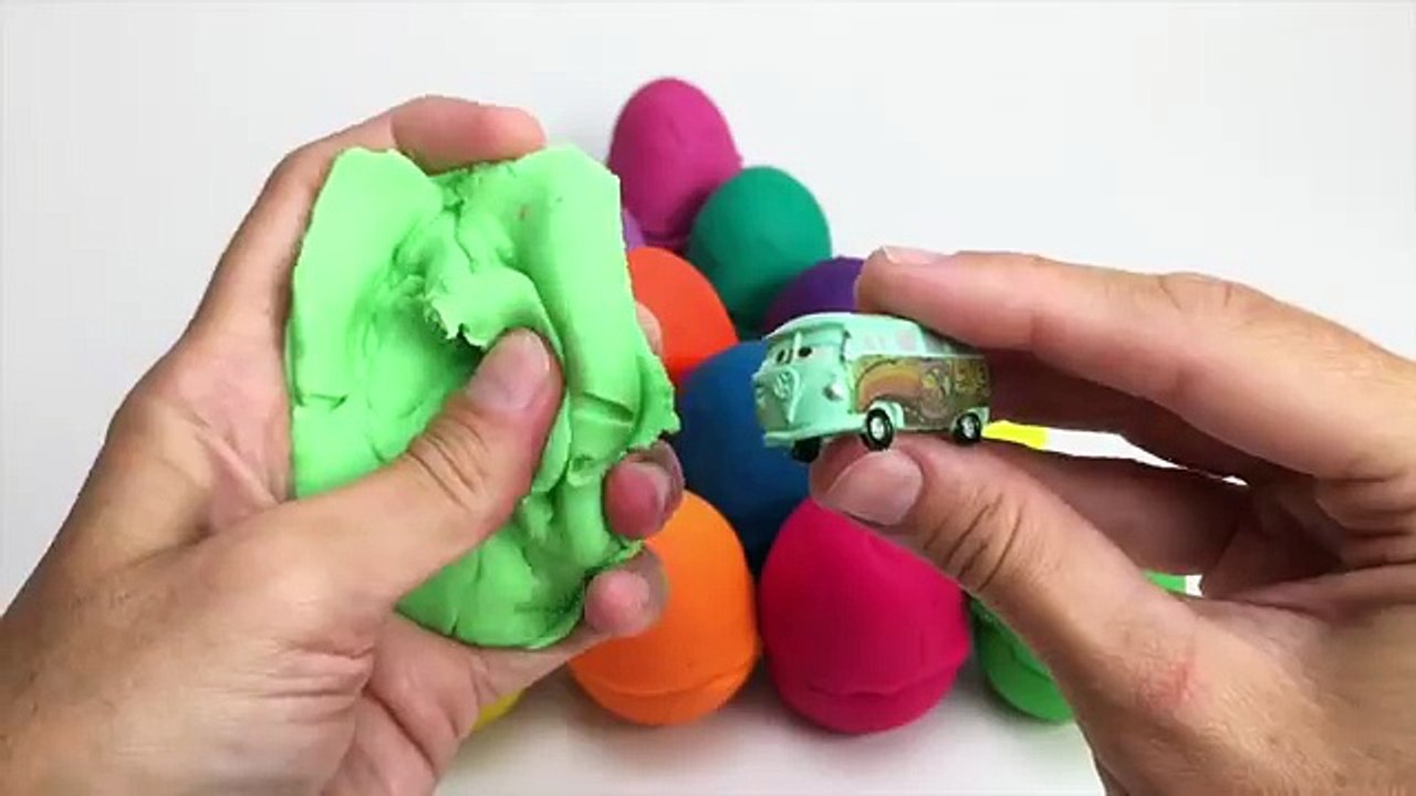 LEARN COLORS Play Doh Surprise Eggs Frozen Peppa Pig Masha Minions Shopkins Toys Play Dough Eggs