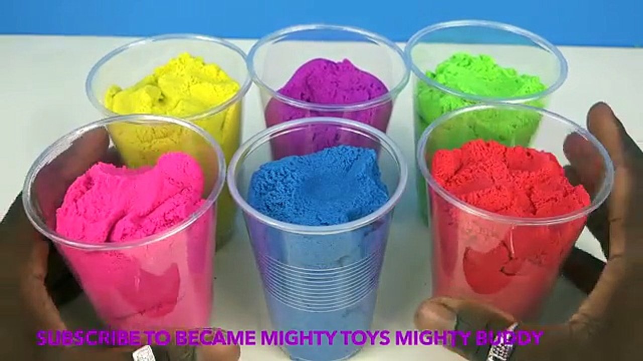 DIY How To Make Kinetic Sand Tower Giant Kinetic Sand Cube Rainbow Cake Learn Colors