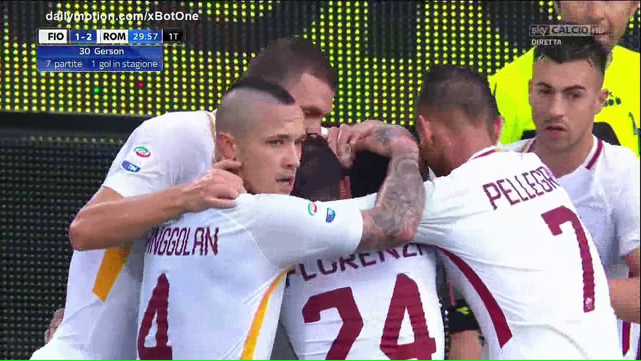 Gerson second Goal HD - Fiorentina 1 - 2 AS Roma - 05.10.2017 (Full Replay)