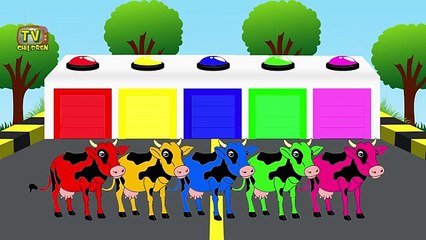 Learn Colors with Cow - Cattle for Children & Color Garage Animation : Videos for Kids