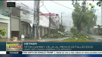 Mueren 19 personas tras el paso del tifón Damrey por Vietnam