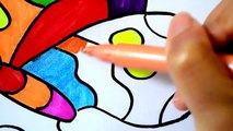How to draw and Color | Coloring Book Animals Butterfly for kids Learning Colored Markers Fun Art