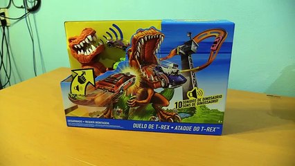 HOT WHEELS SET DUELO DE DINOSAURIO T-REX TAKEDOWN UNBOXING & REVIEW