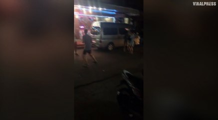 Two tourists settle it in the street after argument over dinner