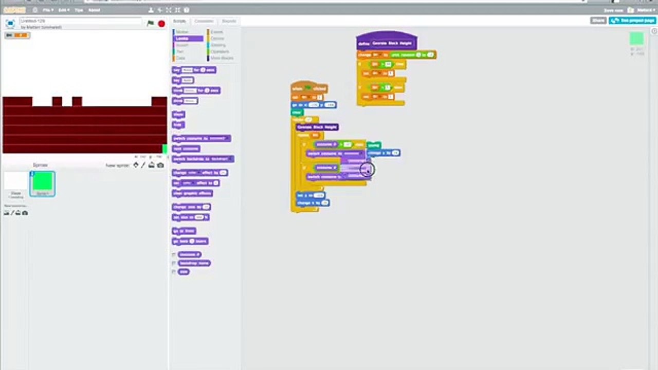 How to make 2D Minecraft on scratch