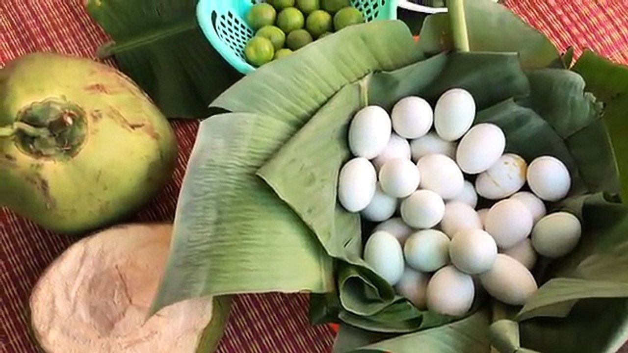 Village Food Fory - Beautiful Girls Cooking EGG with Coconut - Country Food in my Village