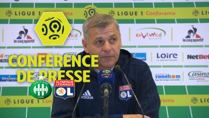 Conférence de presse AS Saint-Etienne - Olympique Lyonnais (0-5) : Oscar GARCIA (ASSE) - Bruno GENESIO (OL) / 2017-18