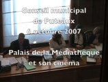 Conseil Puteaux, 6 octobre 2007 (Médiathèque et cinéma)