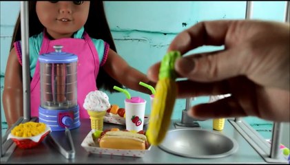 Review on the American Girl doll ~ Campus Snack Cart Set Opening Package