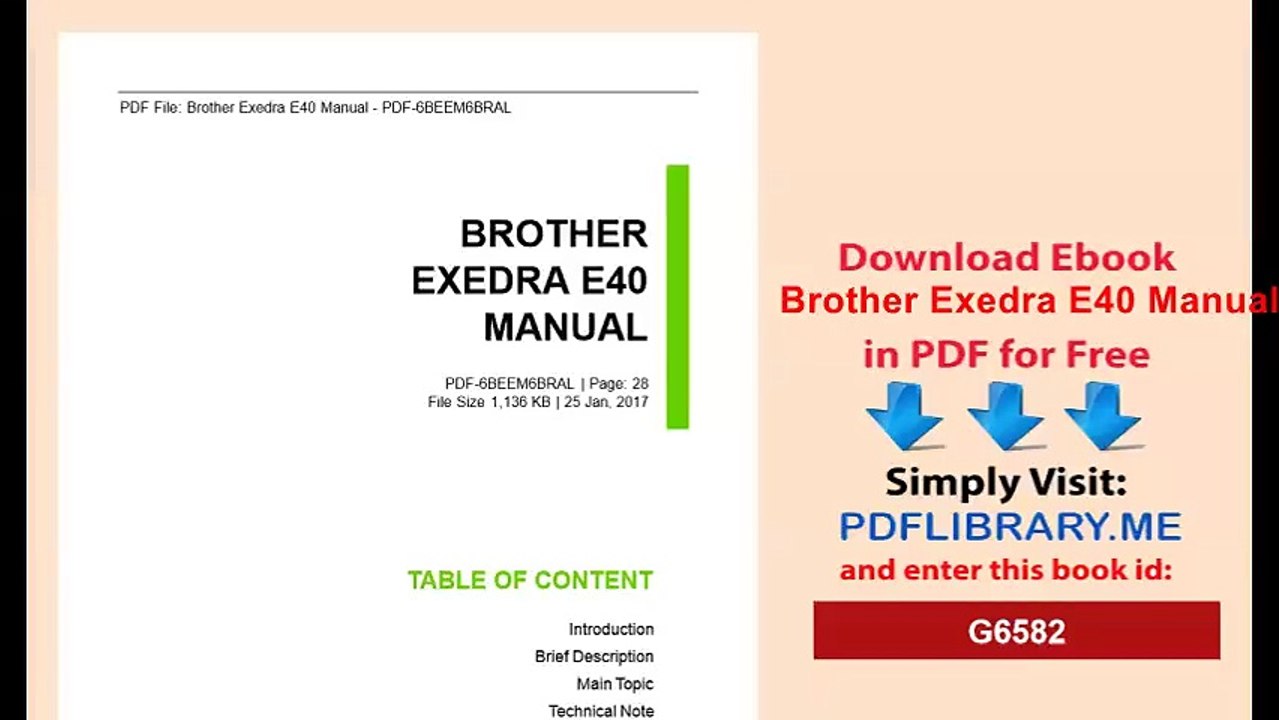 Brother Exedra E40 Manual