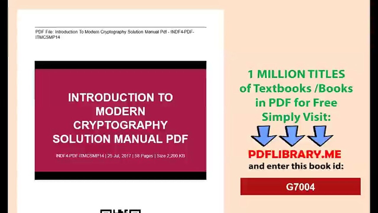 Introduction To Modern Cryptography Solution Manual Pdf