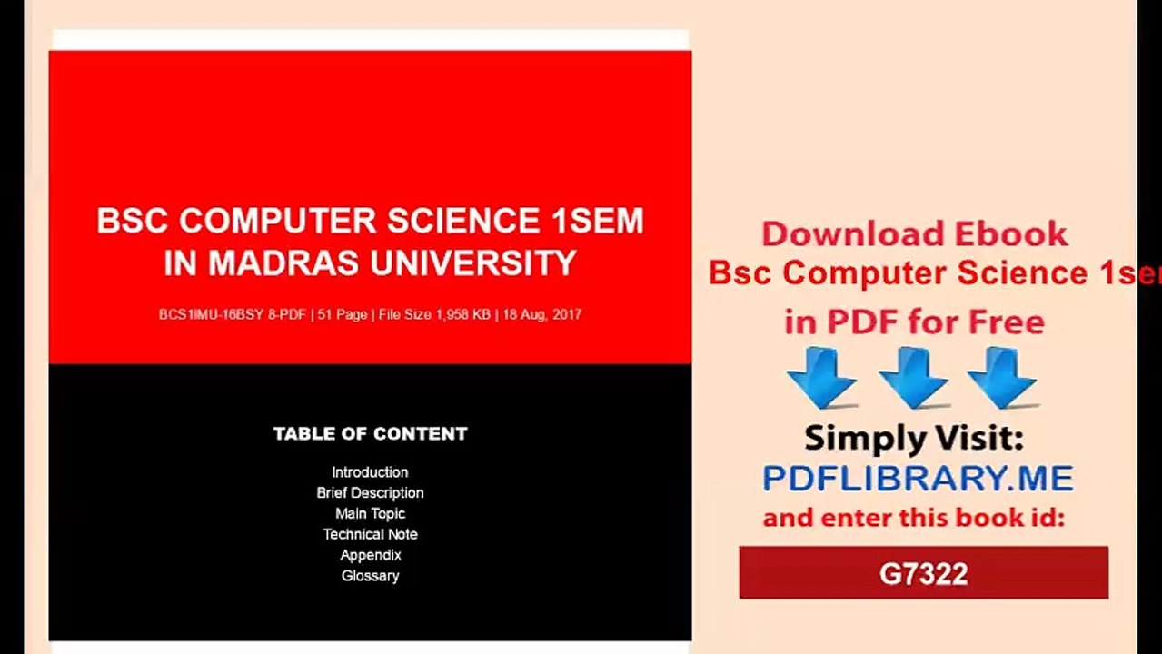 Bsc Computer Science 1sem In Madras University