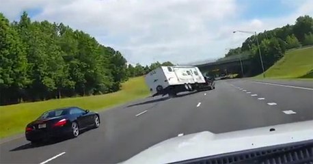New Camper Owner Has Massive Wipeout On Jersey Freeway