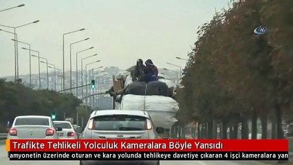 Trafikte Tehlikeli Yolculuk Kameralara Böyle Yansıdı