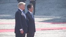 Donald y Melania Trump son recibidos con honores en el Palacio de Akasaka en Tokio