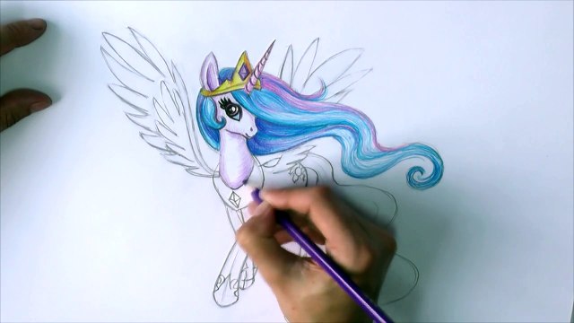 Уроки рисования. Как нарисовать ПОНИ Принцессу Селестию. ПОЭТАПНО Часть 2