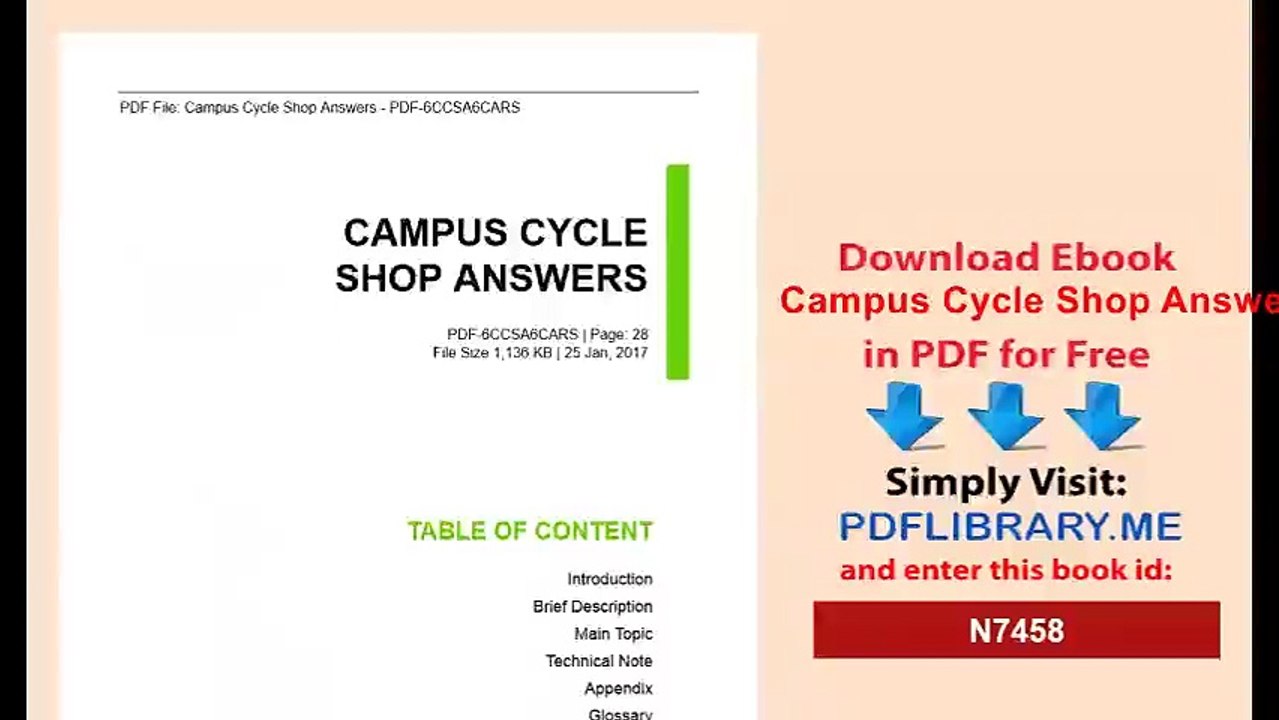Campus Cycle Shop Answers