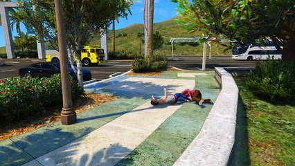 YELLOW FIRE TRUCK Car with Spiderman Cartoon for Kids and Nursery Rhymes Songs