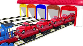 Tomas el Tren y camionetas aprender colores en español para niños con canciones infantiles | 3D