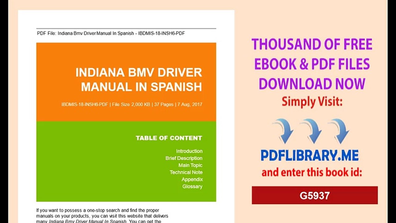 Indiana Bmv Driver Manual In Spanish