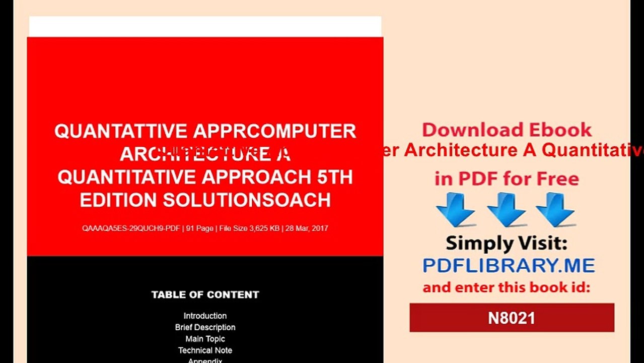 Quantattive Apprcomputer Architecture A Quantitative Approach 5th Edition Solutionsoach