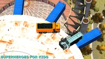 Colors Dump Trucks for Kids with Spiderman Cartoon Fun Videos for Children and Nursery Rhymes Songs