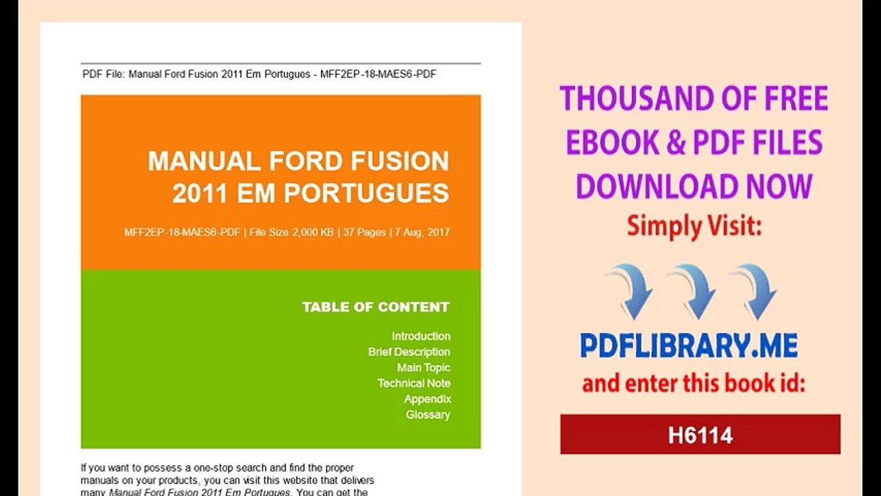 Manual Ford Fusion 2011 Em Portugues