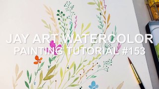DIY Watercolor Painting | floral, branches and leaves