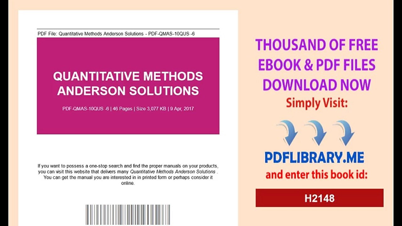 Quantitative Methods Anderson Solutions