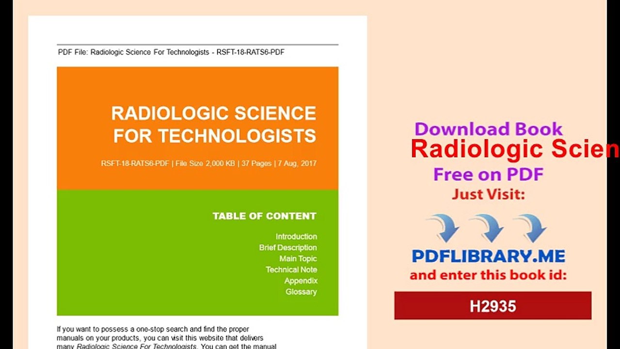 Radiologic Science For Technologists