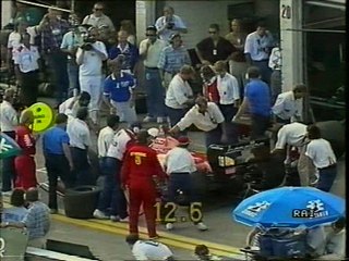 GP AUT87: Sorpasso di Mansell a N. Piquet, pit stop di N. Piquet, Prost, Mansell, Alboreto e A. Senna e sosta di T. Fabi