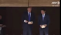 Donald Trump n'a fait que suivre le Premier ministre japonais pour nourrir les carpes