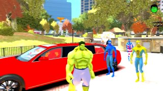 COLORS LIMOSINE SUPER CARS AND COLORS SPIDERMAN NURSERY RHYMES HULK CHILDREN FOR SONGS