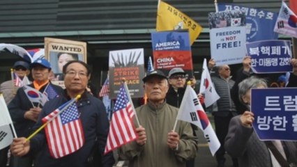 Corea del Sur espera a Donald Trump entre protestas