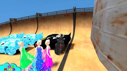 BATMAN & Snow Queen Elsa from FROZEN COLORS & Cars Lightning McQueen EPIC PARTY + Nursery Rhymes