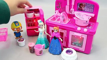 Cooking Frozen Kitchen Elsa Fridge Oven Toy Surprise Eggs Learn Colors Slime
