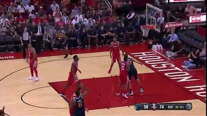 Clint Capela sends the shot away