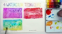 Easy Watercolor Techniques for Beginners | 4  Best Painting Ideas