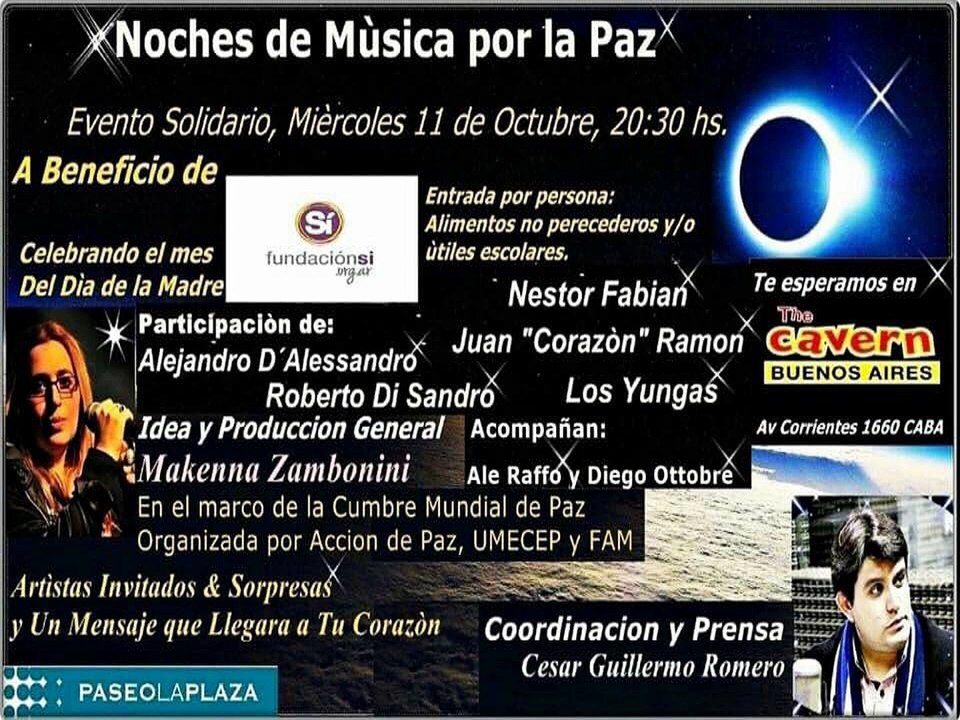 ESPECIAL NOCHE DE MUSICA POR LA PAZ