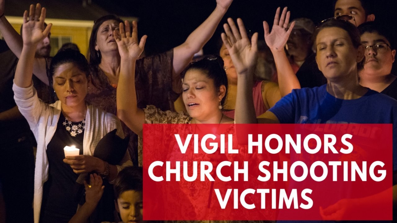 Dozens gather for prayer vigil honouring Texas church shooting victims