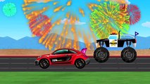 Monster Truck Vs Sports Car | Kinder Video | Kinder Spielzeug Rennen