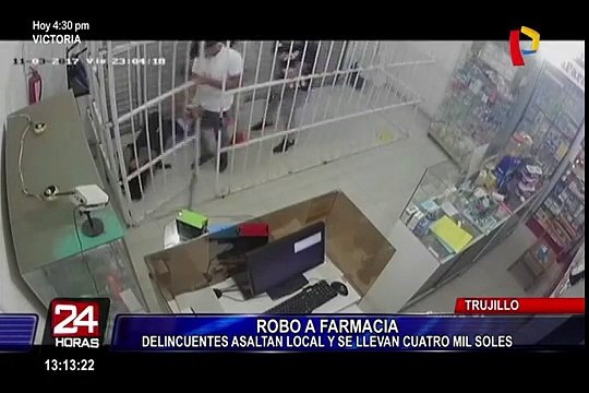 Trujillo: delincuentes asaltan farmacia y se llevan 4 mil soles