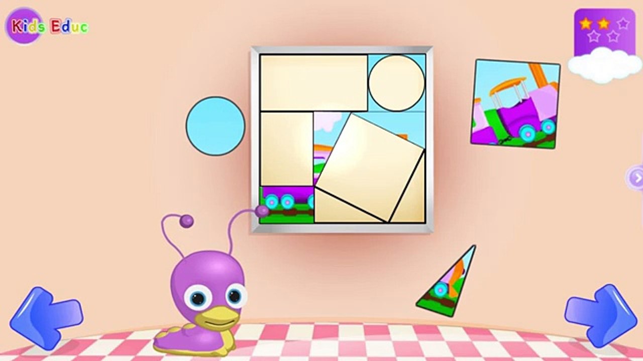 Basic Shapes For Kids: Squares, Triangles, Circles & Rectangles; Shape Train - Learning Game, Pre-K