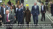 New York: Argentina's Macri pays tribute to truck attack victims