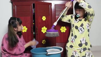 Bad Baby Water Gun Fight In House Victoria Annabelle Super Soakers Babies Hidden Egg Toy Freaks